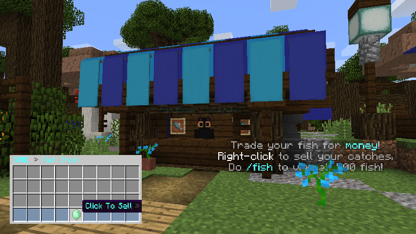Fishing shop menu